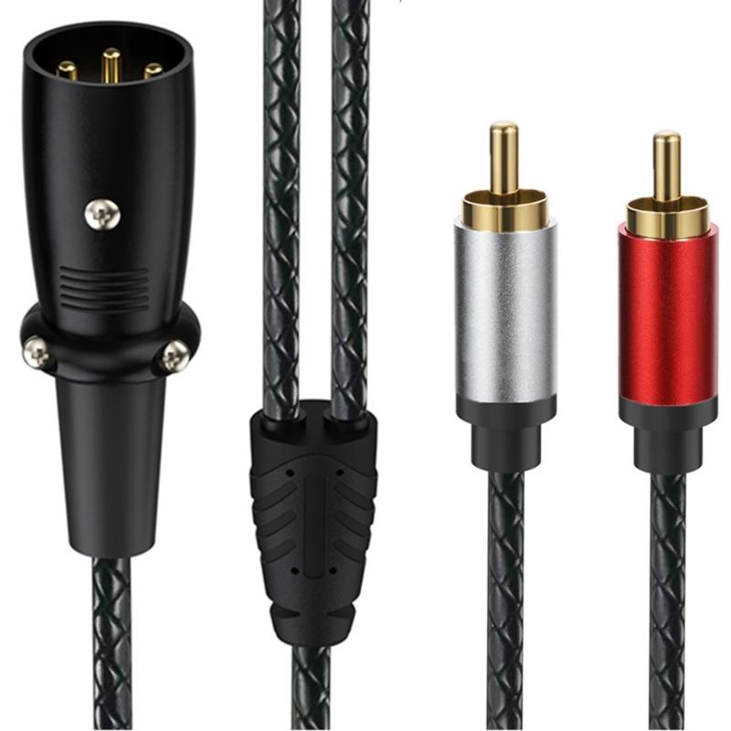 3Pin Male To 2RCA Male Splitter 3Pin To 2RCA Stereo Patching Sound Cable Interconnect Duplicator Cable Adapter
