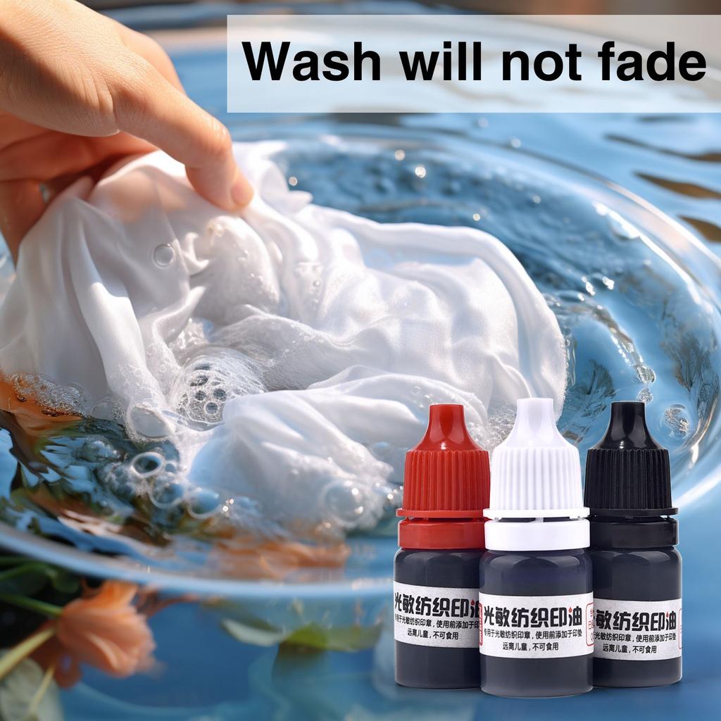 10ml/5ml 3colors Ink Textile Clothes Waterproof Ink Special Ink For Students Kids Name Stamp Printing On Clothing Wash Not Fade
