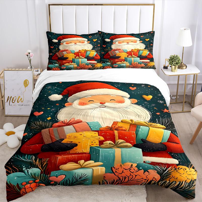 3pcs bedding set Christmas Presents Includes 1 Comforter + 2 Pillowcases, Without Pillow Inserts, Soft Comfortable, Lightweight Breathable,