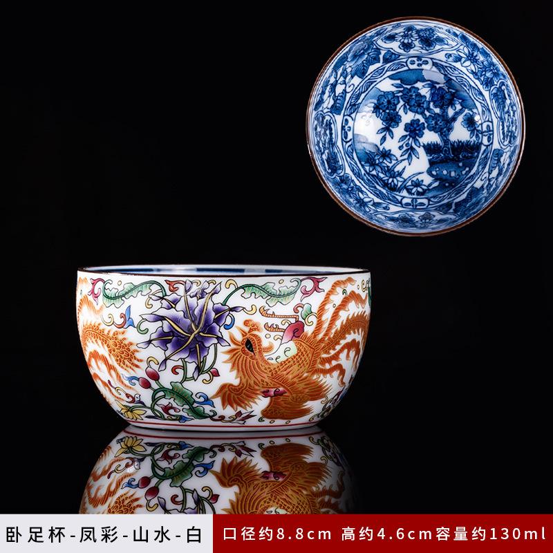 Ceramic Filigree Enamel Master Large Capacity Kung Fu Retro Palace Style Single Bowl Gift Tea Cup