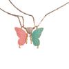 1 Pair Glowing In Dark Butterfly Pendant Necklaces With Magnetic Heart Clasp Detail For Best Friend Gift