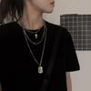 Cross Multi-layer Pendant Necklace Retro Hipster Hip Hop Rock Clavicular Choker Necklace Stainless Steel