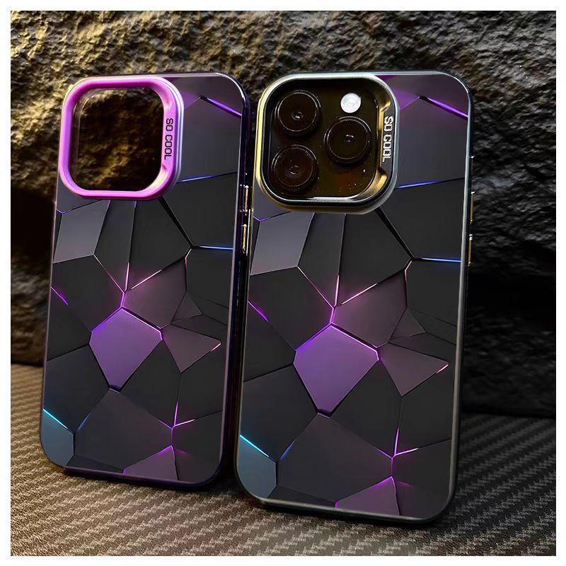 Kolorowe etui patchworkowe na telefon iPhone 13, 14, 15 Pro, 16 Pro Max, 17