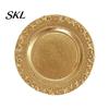 Decorative Jewelry Container Resin Tray with Vintage European Embossed Pattern, Golden Gloss Wear-Resistant Desktop Organizer, Oxidation-resistant