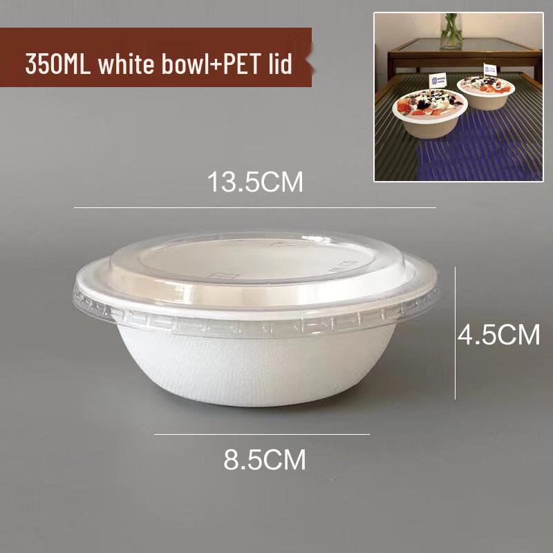 Disposable Degradable Paper Bowls with Lids