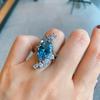 Jewelry Shake Single Paraiba Emerald Ring Colored Treasure Banquet Fashion