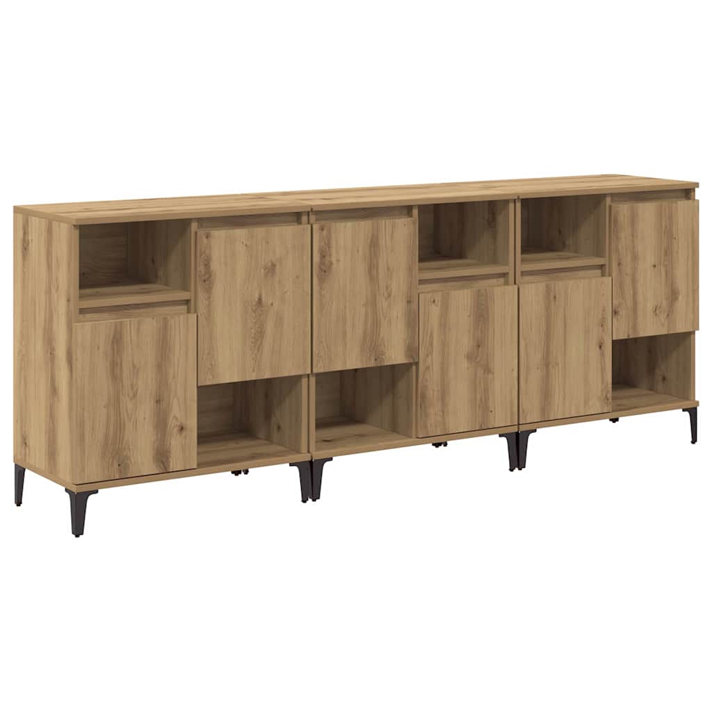 Sideboards 3 pcs Artisan Oak 60 x 35 x 70 cm Particleboard