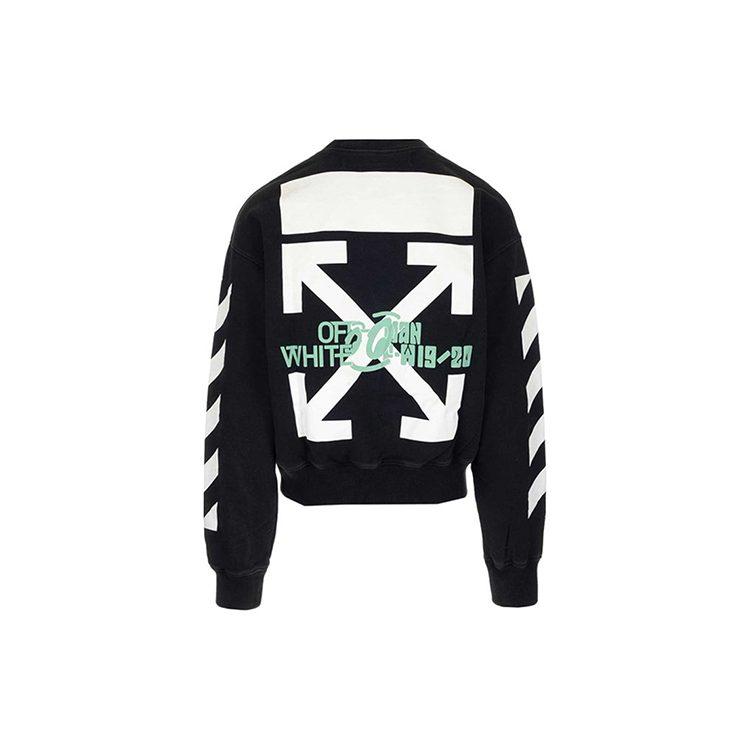 OFF WHITE Waterfall Print Crewneck Sweatshirt OMBA035E19E300151088