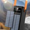 QGeeM Solar Power Bank 40000mAh Outdoor Large Capacity Mobile Power Supply with Its Own Line Portable Charging Bank LED Camping Lamp