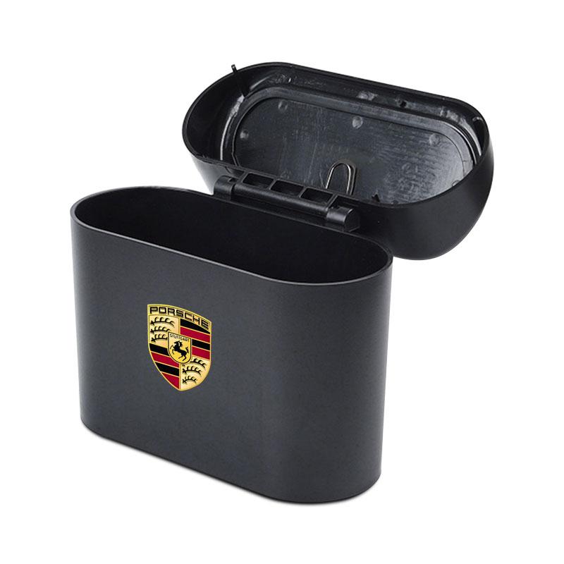 Car Vehicle Case Storage Box Black ABS Square Pressing Trash Can For Porsche Cayenne Macan 911 Gt3 918 928 944 968 Boxster Panamera