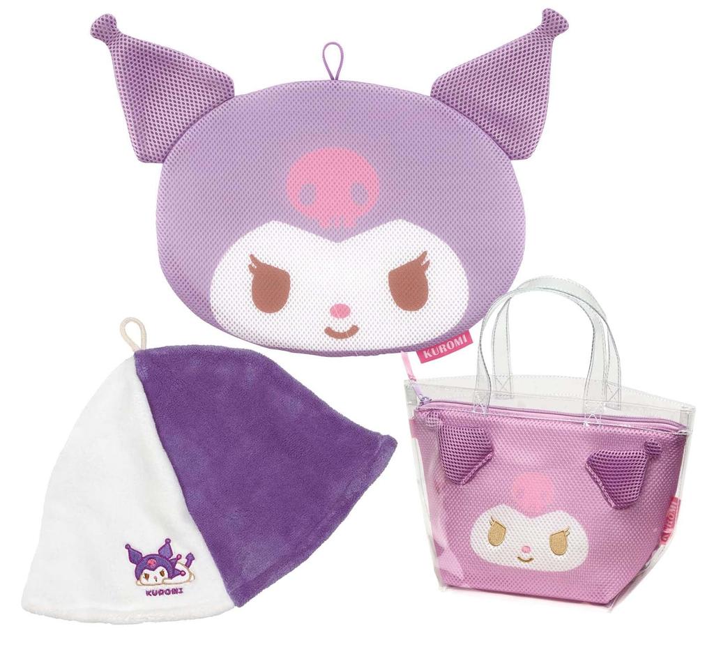 Skater Diamond Cut Sauna Mat and Sanrio Cushion, Kuromi, Uniyumaru, BSDM1-A