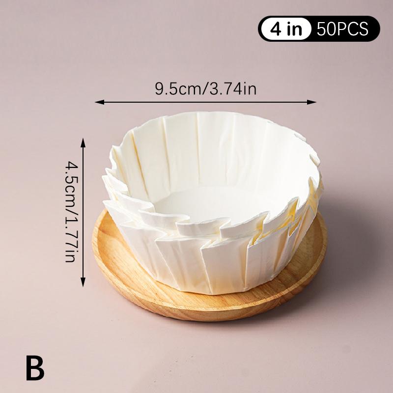 

50 Pcs 3.5/4/5/6/8Inch Foldless Cupcake Liner Baking Cup For Wedding Party Muffin Cake Mold Paper Cup Oilproof Cake Wrap