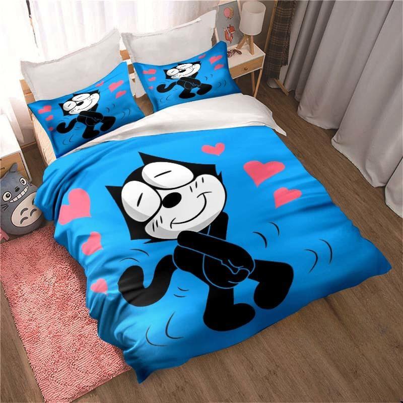 

Модный комплект постельного белья с изображением кота Феликса, модный комплект постельного белья с 3D-печатью для украшения дома, для мальчиков и девочек, королевского размера, пододеяльник, наволочка EU King 240x220cm