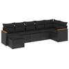 VidaXL Salon de Jardin avec Coussins 7 pcs, Canapés de Terrasse, Ensemble de Meubles de Patio, Mobilier d'Extérieur, Noir 3226188