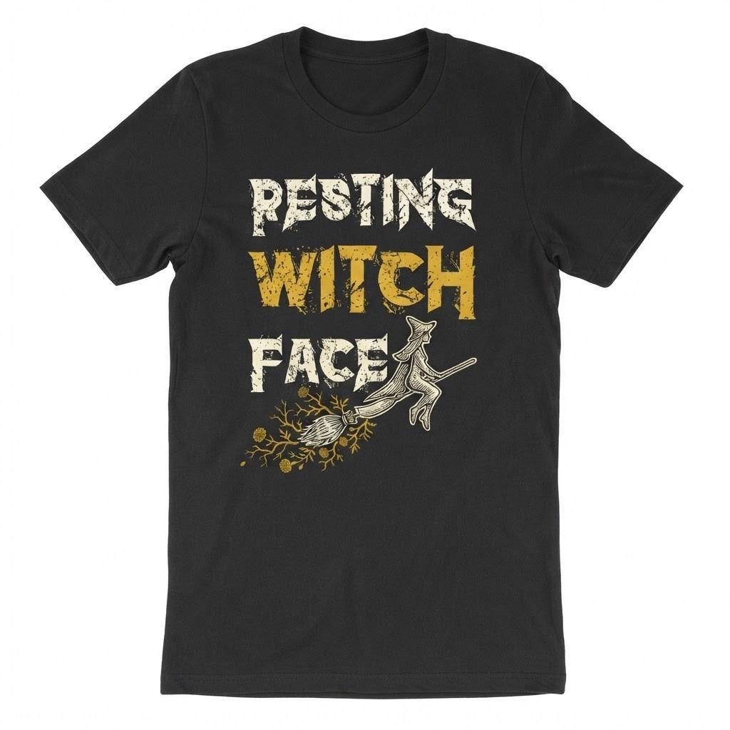 Resting Witch Shirt Funny Halloween Scary Ghost Sassy Cute T-shirt M