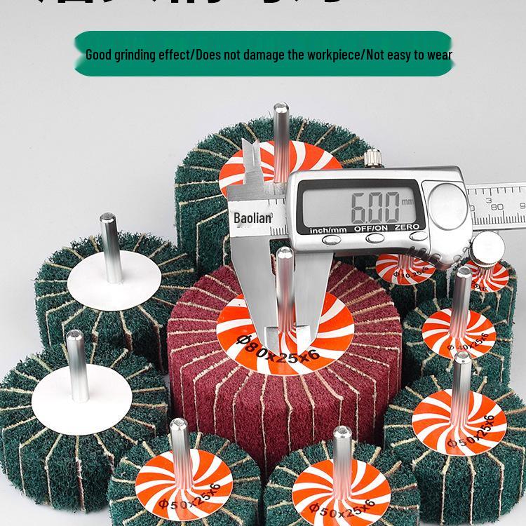Electric Grinder Polishing and Sanding Tool for Metal, Wood, Aluminum - Includes Scouring Pad, Grinding Wheel, and Clamping Accessories.