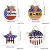 Festive Independence Day Wooden Welcome Plaque Glowing Star Flag Decoration
