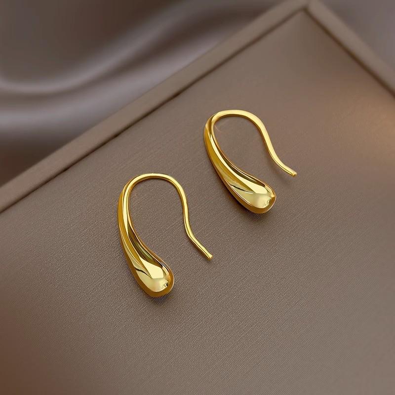 Elegant Water Drop Stainless Steel Earrings for Women - Niche, Trendy Design