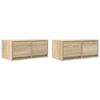 VidaXL TV Furniture 2 Pcs Sonoma Oak 60x31x25.5 Cm Engineered Wood, TV Stand, Hi-fi Cabinet, Entertainment Center, Sideboard 861495