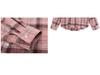 Women's Pink Plaid Polo Collar Shirt Jacket - 2024 Summer, Mid-Length, Sun Protection, Long Sleeve Top
