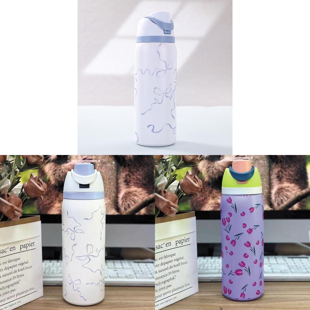 Hello Kitty Kuromi Butterfly Knot Floral Print Stainless Steel Insulated Cup With Lock Clip For Outdoor Activities