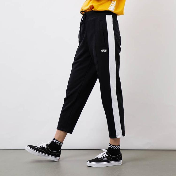 Vans Sport Casual Patchwork Knitted Cuffed Sweatpants Women bottoms Black VN0A3ZONBLK