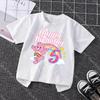 Summer Cotton Tops Cartoon Care Bears Party White T Shirt for Girls Cute Birthday Number Tee Shirt Printed Clothes Anime Gifts
