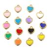 11 Color 5x6mm Stainless Steel Enamel Heart Charms Pendants