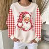 Women's Casual Christmas Print Crewneck Pullover Sweatshirt for Holiday Everyday Wear