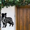 German Shepherd Metal Wall Art Black and White Indoor Outdoor Decor with Base Dog Lover Gift Garden Patio Home Decor Iron Craft