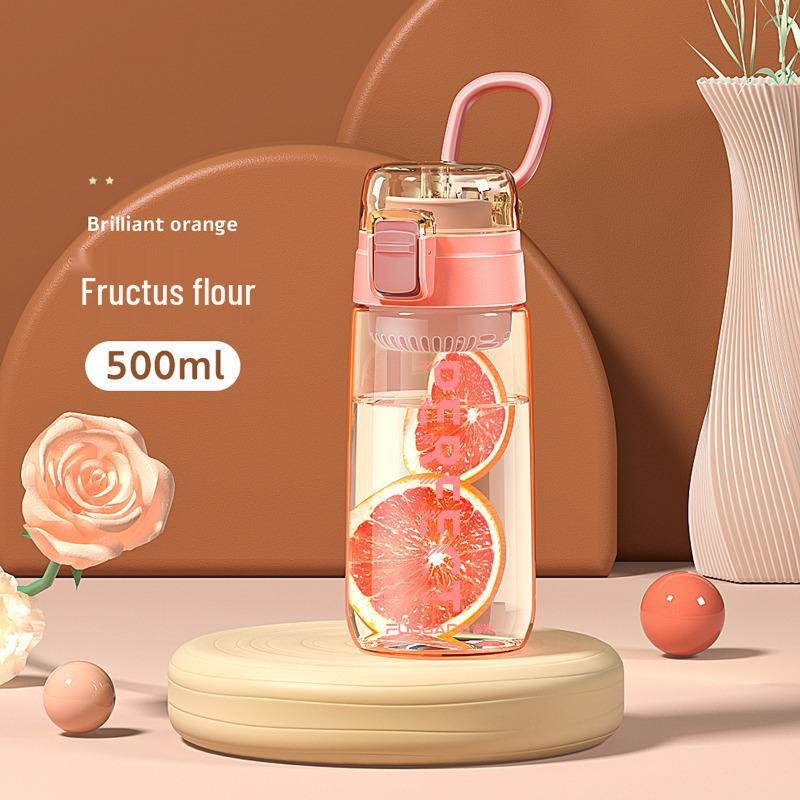 Fuguang Flip-top Student Water Bottle - Durable, Portable, and Heat Resistant. 500ml-650ml