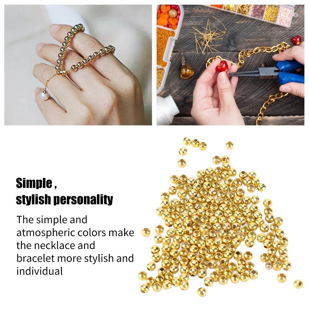 200pcs 4mm Size Jewelry Beads Smooth Round Partition Beads Beading Supplies  Craft Projects