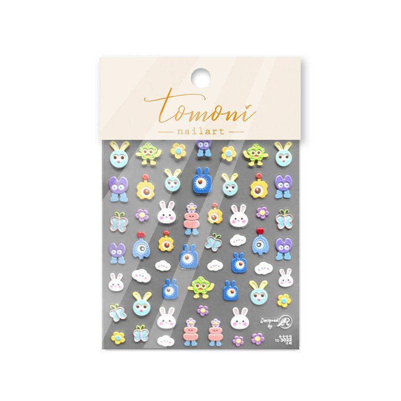 

Jelly Cute Cute Nail Stickers Tomoni Adhesive Little Monster Panda Bunny Nail Stickers Decoration Strange 3022
