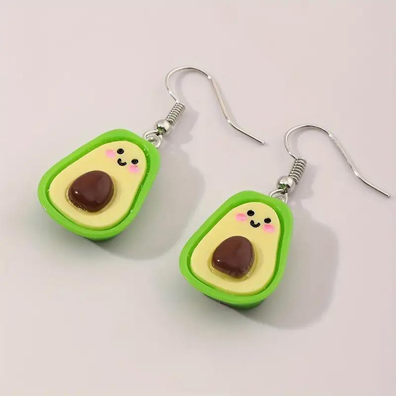 

Creative Cartoon Green Avocado Earrings Cute Resin Fruit Dangle Earrings For Girls Children Jewelry Gifts