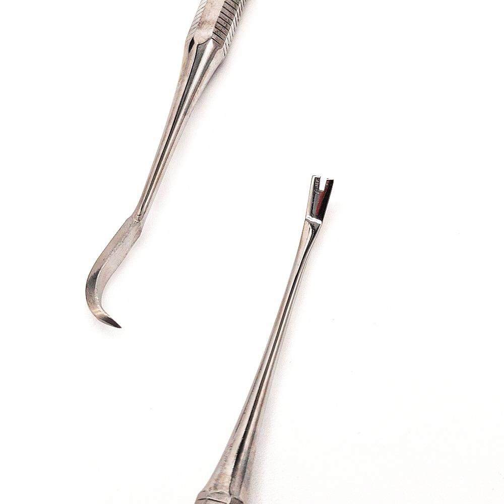 1 pezzo Direttore di legature ortodontiche dentali Doppie estremità Curvo con scaler Fine Stretto Strumento Strumento per dentista