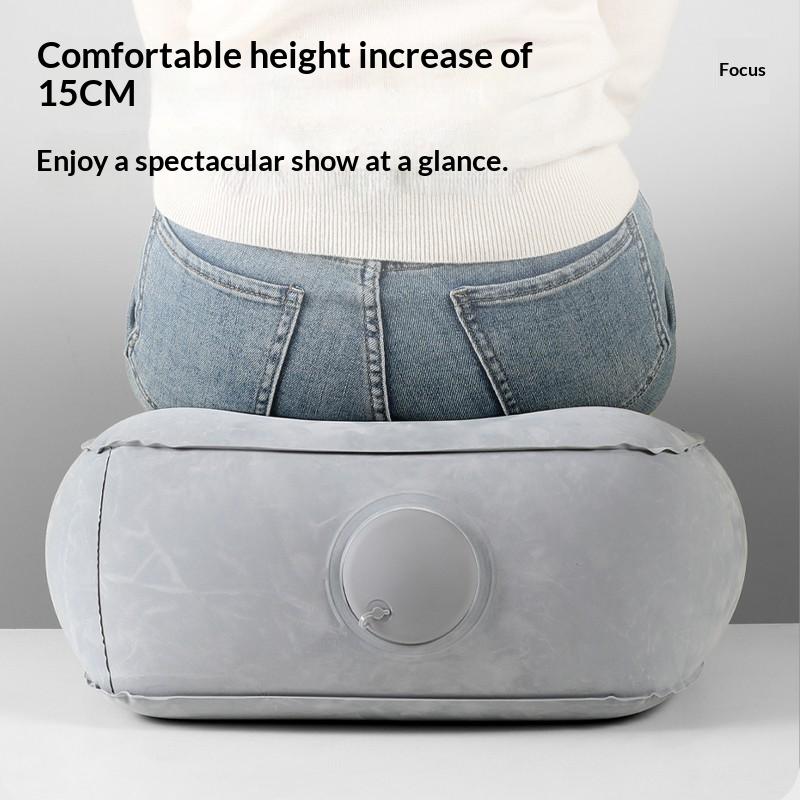 Inflatable Footrest Pillow Skin-friendly Non-slip PVC Cushion for Long Travel Flight Office Home Foot Rest