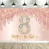 Rose Gold Glücklicher 18. Geburtstag Party Hintergrund Glitzer Diamant Geburtstag Hintergrund Mädchen Süß Geburtstagsparty Banner Fotografie