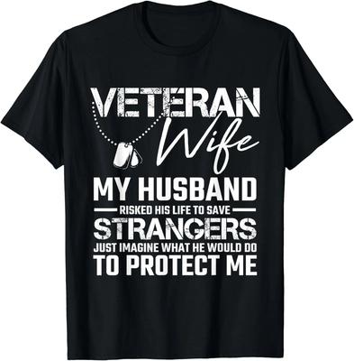 Veteran Wife Army Husband Soldier Saying Cool Military Gift Unisex T-Shirt