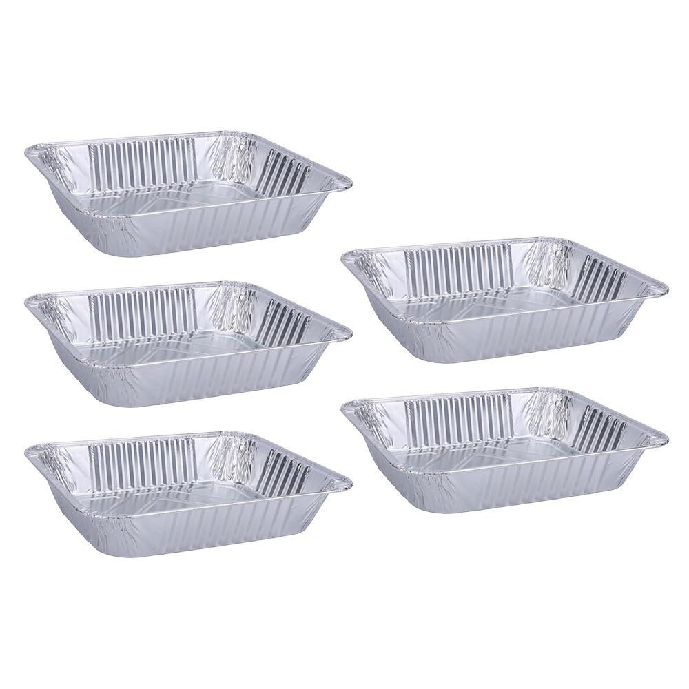 5Pcs 12 Inch Aluminum Foil Box Non-stick Baking Tray Portable Food Container  Oven BBQ Baking Tools