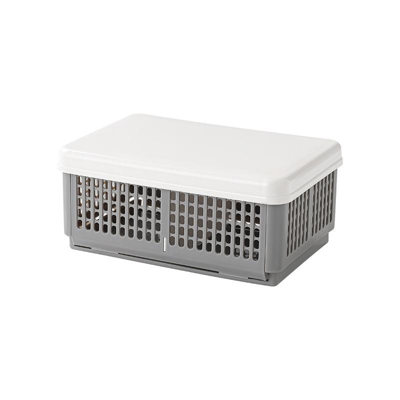 

1 шт. Портативный ящик для пикника Складной дорожный контейнер для хранения еды Перфорированный дышащий контейнер для хранения сэндвичей и фруктов Органайзер для пикника серый