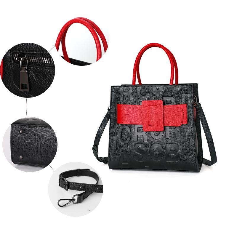 Neue Damenhandtasche mit Buchstabendruck, modische und vielseitige quadratische Tasche aus Rindsleder mit großer Kapazität