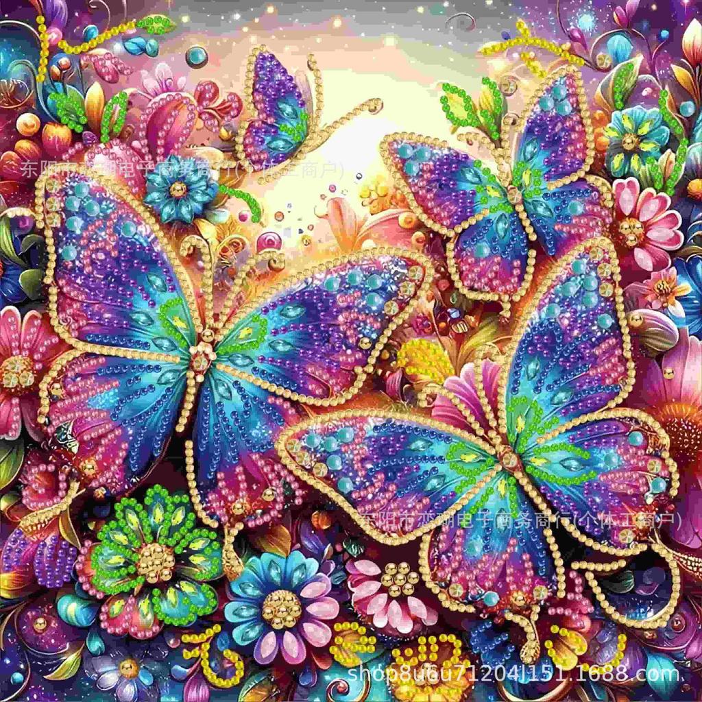Schmetterlingsförmiges Diamantgemälde in großer Größe mit leuchtenden Diamanten, dekoratives Gemälde, Explosionsmotiv