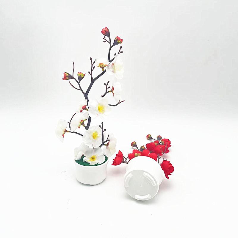 Faux Plum Blossom Miniature Bonsai Pot For Indoor Photography And Home Decoration