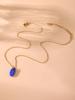 Morandi Color Oval Enamel Drop Pendant Necklace, Simple & Elegant Clavicle Layer, Stainless Steel Chain, Non-Fading.