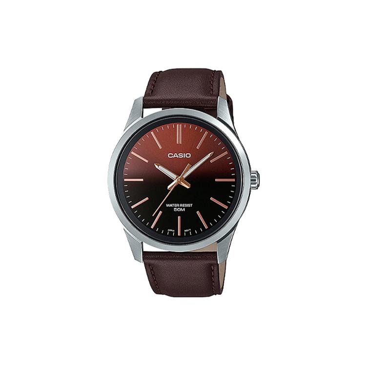 

CASIO Men Standard Series Red Watch MTP-E180L-5A2021 Dark Brown Watch Dial