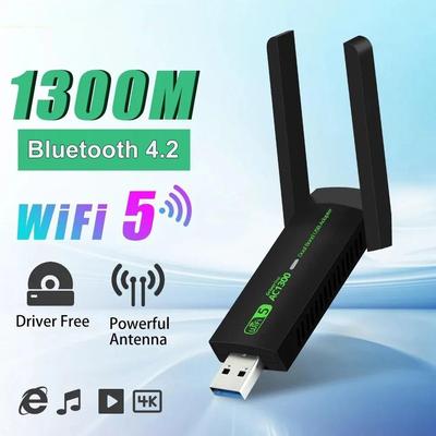 1300Mb/s dvoupásmový WiFi adaptér USB 3.0 Bezdrátová síťová karta 2,4G/5GHz Mini WiFi Dongle Přijímač Vysílač pro PC/Laptop/Desktop