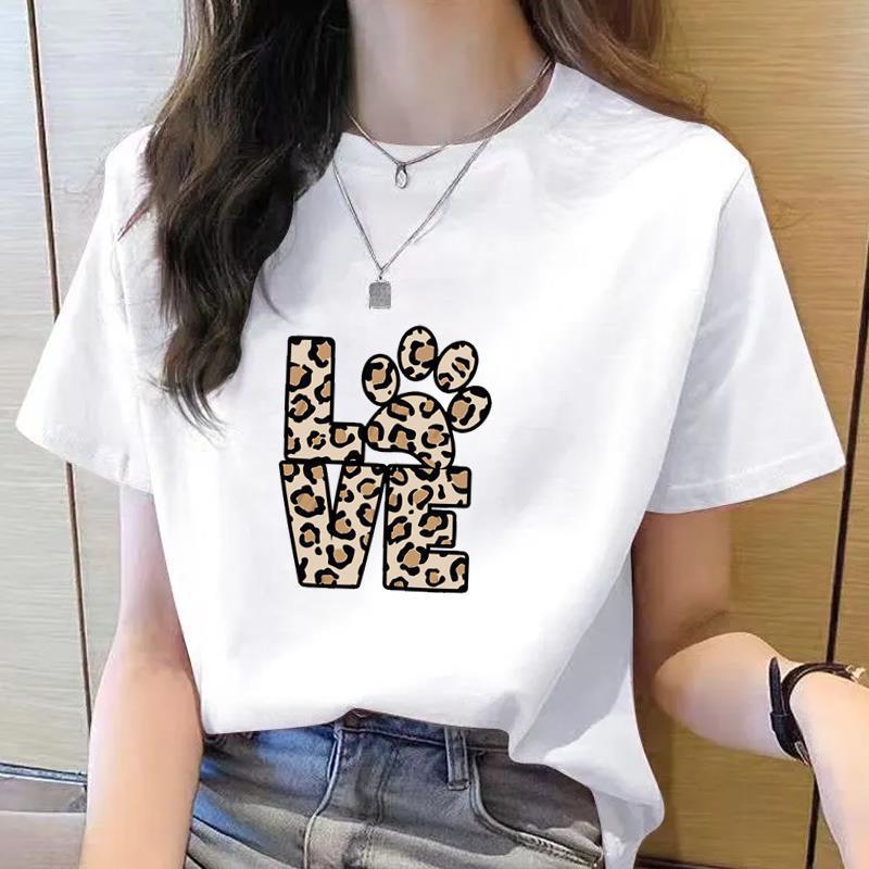 Women's 90s Trend Casual Cat Print Short Sleeve T-Shirt