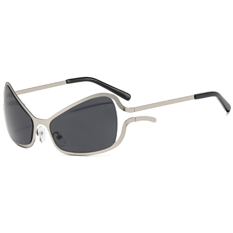 Y2K Hip-Hop Metal Frame Cat Eye Sun Glasses Women Men  High Quality Luxury Personality Outdoor Retro Eyeglasses A3