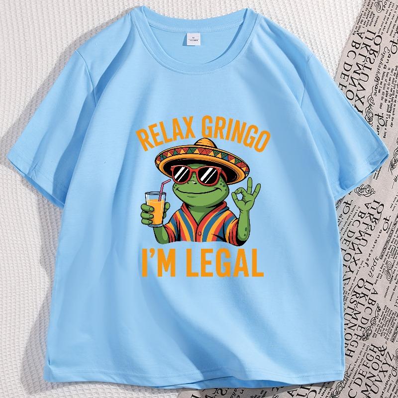 

Relax Gringo Im Legal Lizard Tshirt Funny Mexican Party Tshirt Cotton Short Sleeve Round Neck Tee Loose Breathable T Shirts 4XL