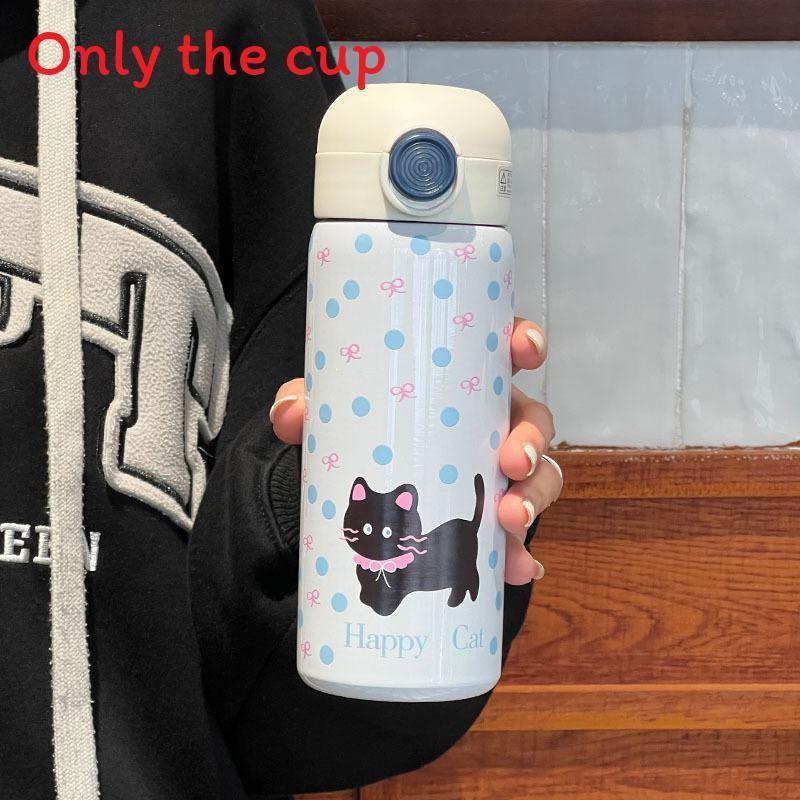 Cat Cartoon Insulated Water Bottle For Kids And Students With Stainless Steel Material